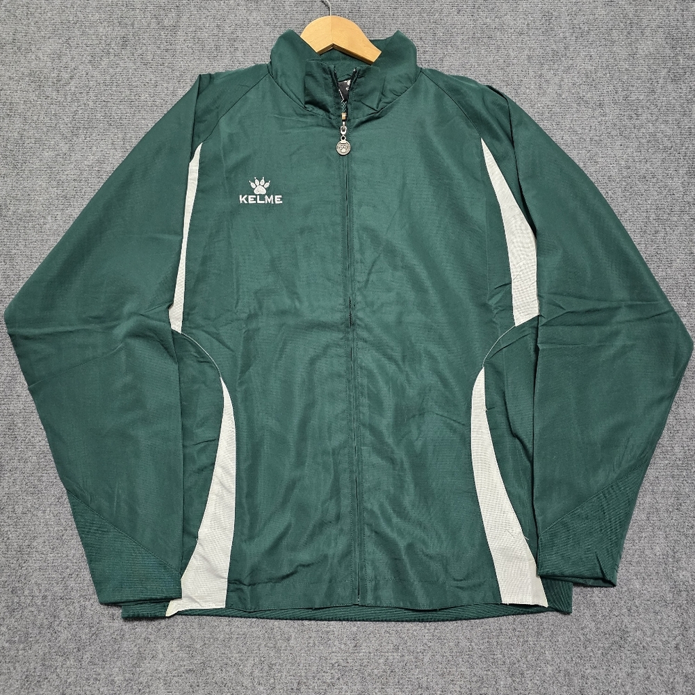 NWT KELME men's Size XL Jacket full zip Soccer Forest Green track windbreaker